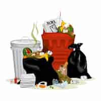 Free vector organic waste garbage composition