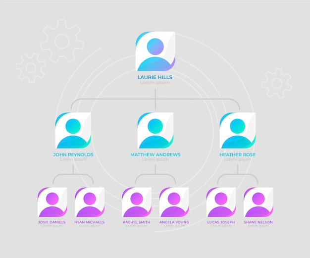 Free vector organizational chart infographic