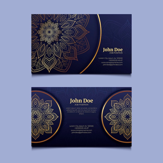 Oriental business card template with mandala