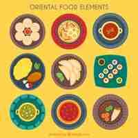 Free vector oriental dish collection