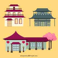 Free vector oriental houses