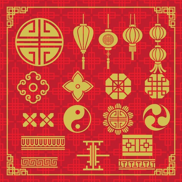 Oriental icons design