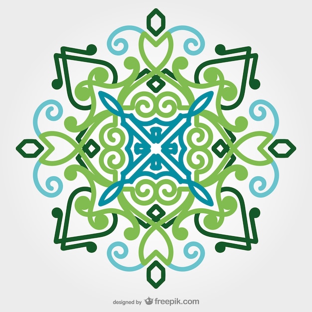 Oriental ornament in green tones