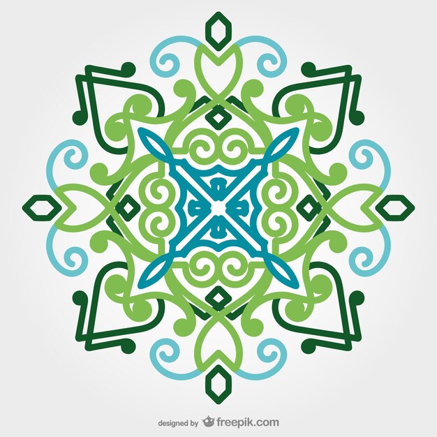 Oriental ornament in green tones