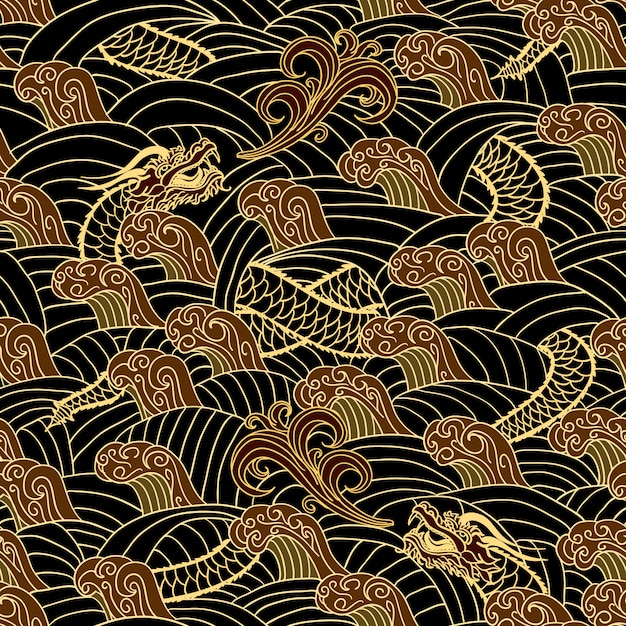 Free vector oriental traditional seamless pattern