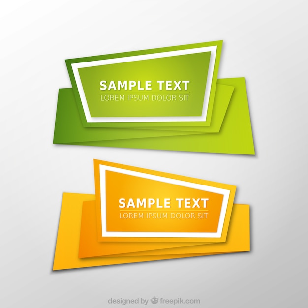 Free vector origami banners template