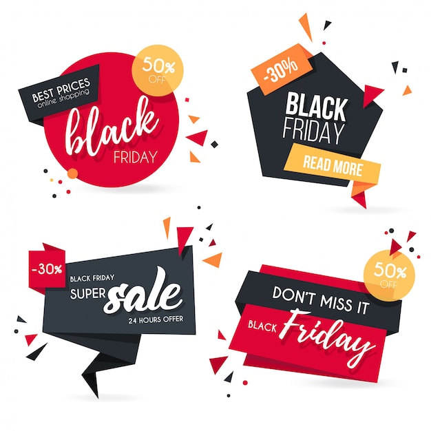 Free vector origami black friday collection