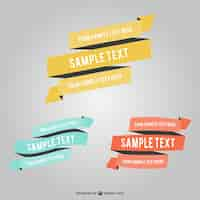 Free vector origami colorful banners set