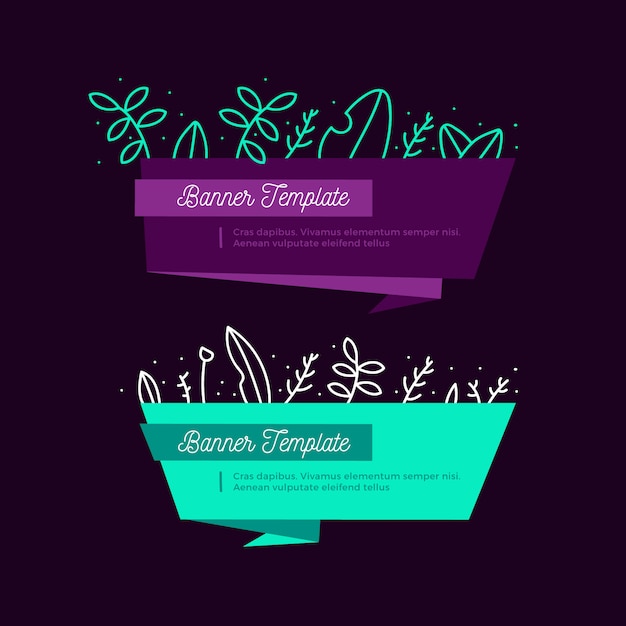 Free vector origami floral banner collection