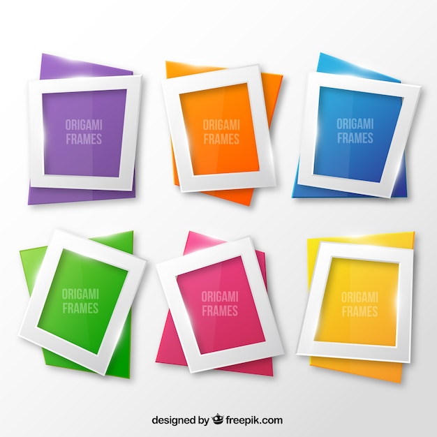 Free vector origami frames