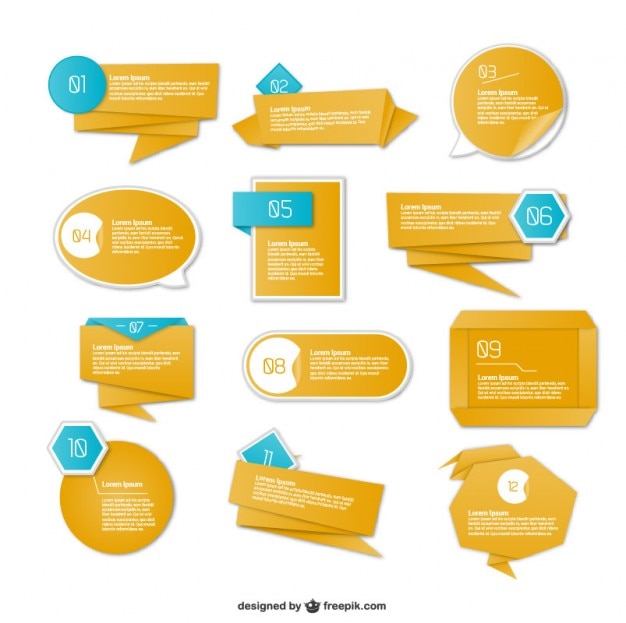 Free vector origami graphics information presentation design