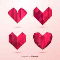 Free vector origami heart pack