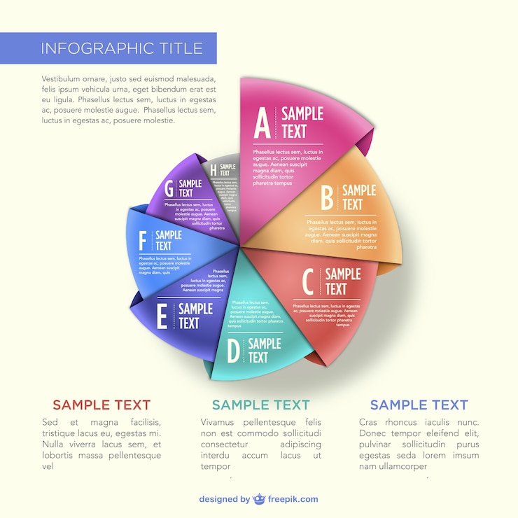 Free Vector origami pie chart infographic