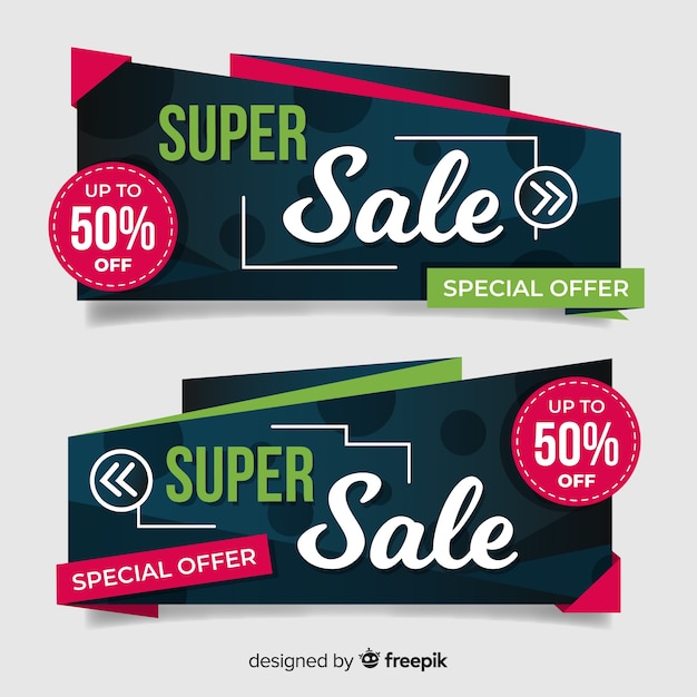 Free vector origami sale banner collection