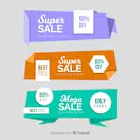 Free vector origami sale banner collection