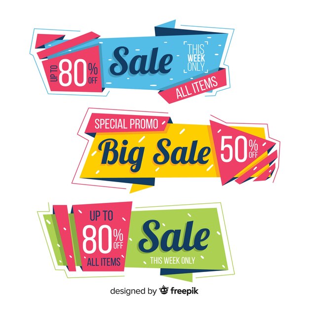 Origami sale banner collection