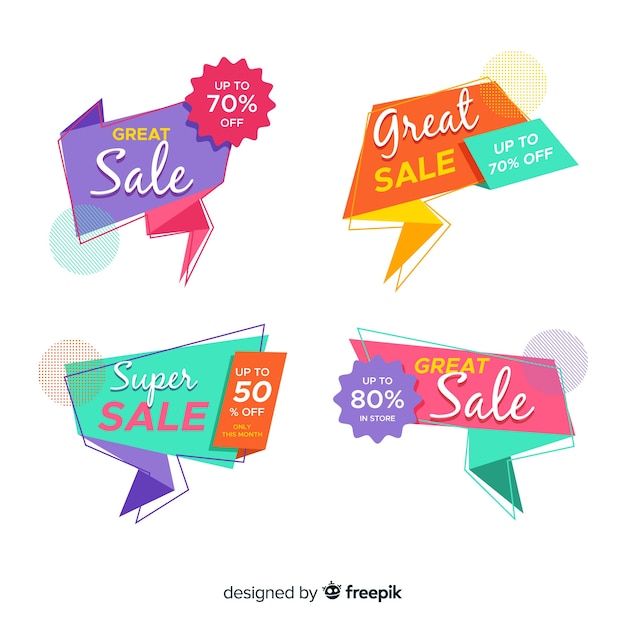 Free vector origami sale banner collection