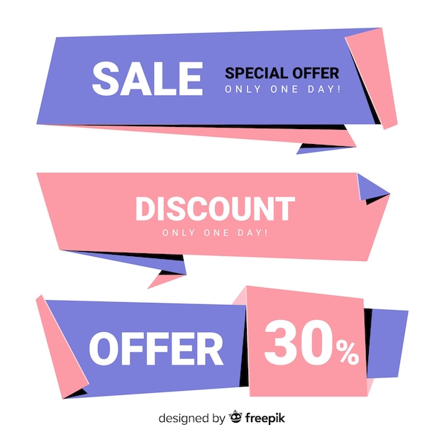 Origami sale banner collection