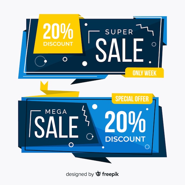 Free vector origami sale banner collection