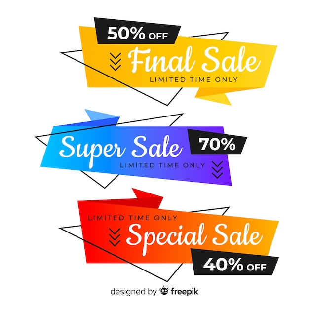 Origami sale banner collection