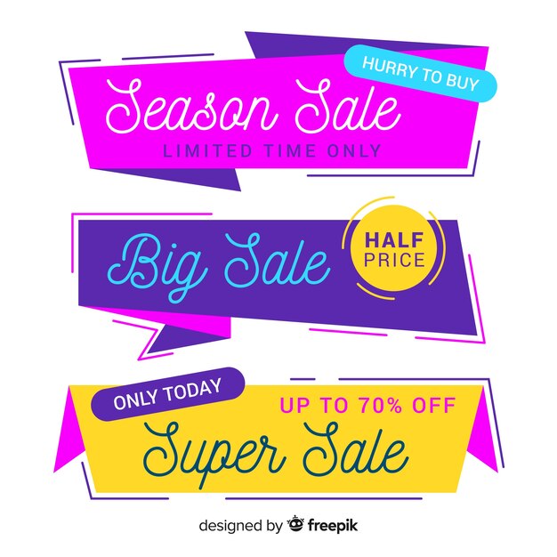 Free vector origami sale banner collection