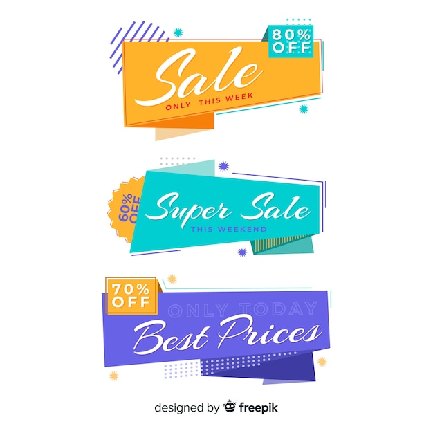 Origami sale banner collection