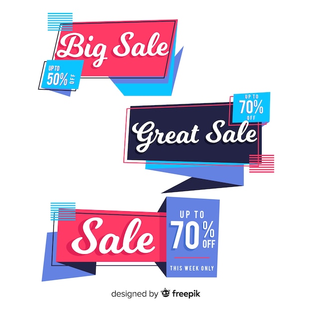 Free vector origami sale banner collection