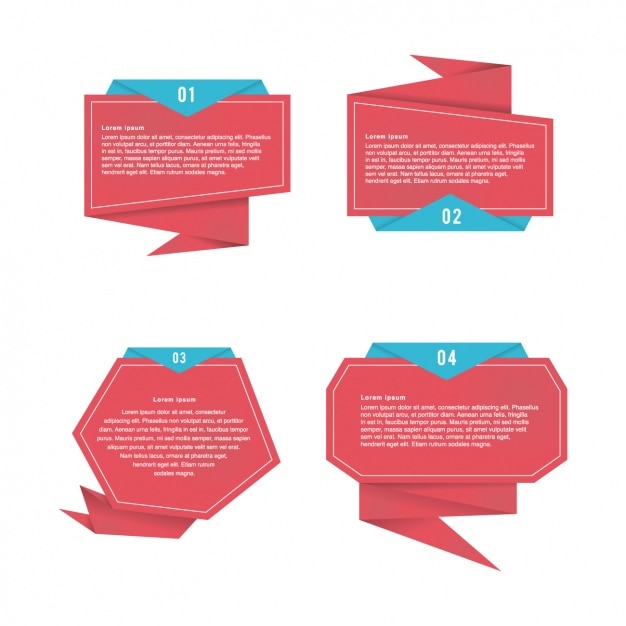 Free vector origami speech bubbles collection