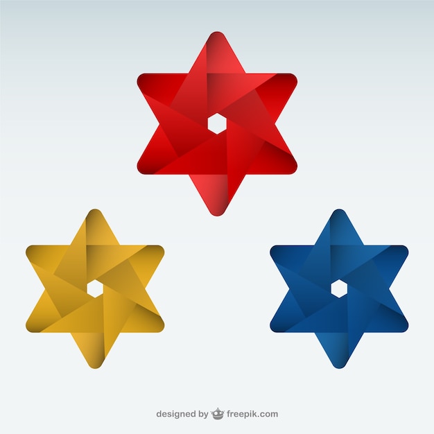 оригами звезда логотип шаблон