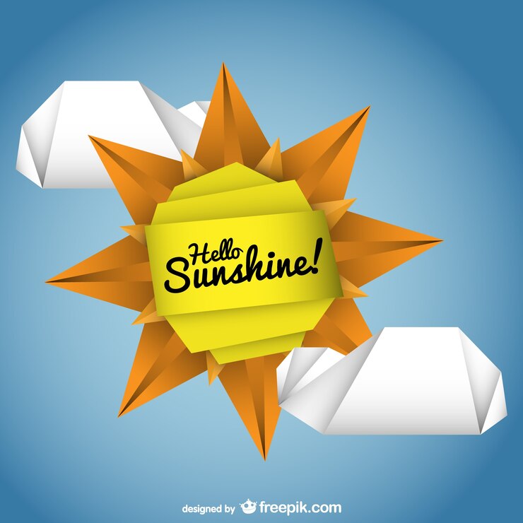 मुफ़्त वेक्टर origami sun vector