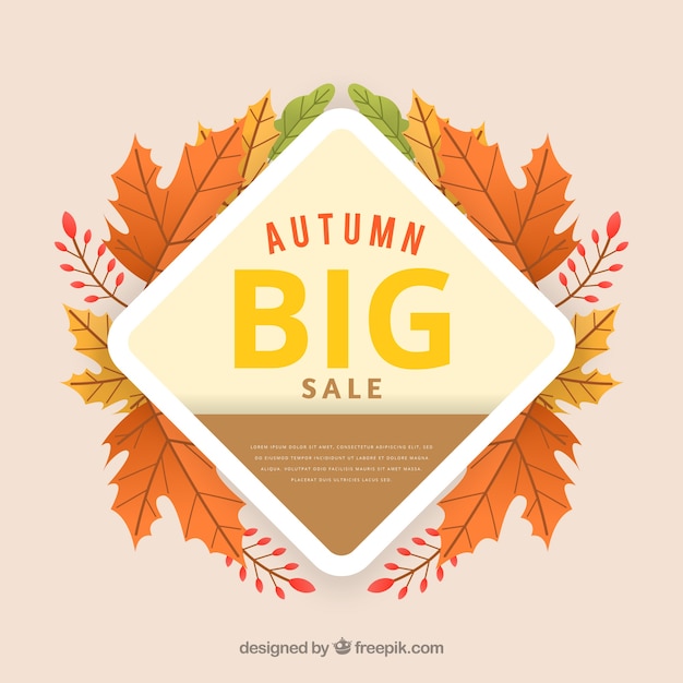 Free vector original autumn sale composition with flat design