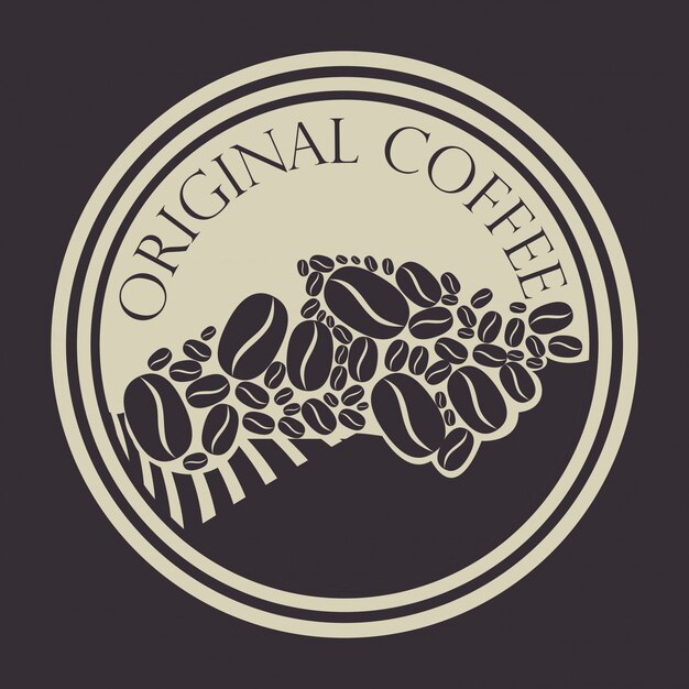 Оригинальная кофейная марка с кофейными зернами