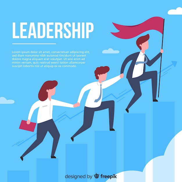 Vettore gratuito composizione di leadership disegnata a mano originale