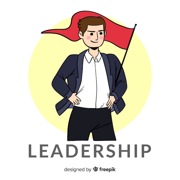 Composizione di leadership disegnata a mano originale