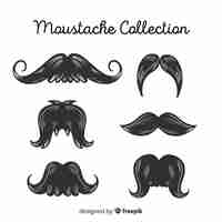 Free vector original hand drawn moustache collection