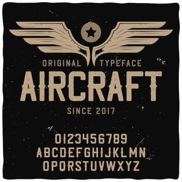 無料ベクター 「aircraft」という名前のオリジナルのラベル書体。