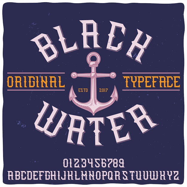 Free vector original label typeface named 