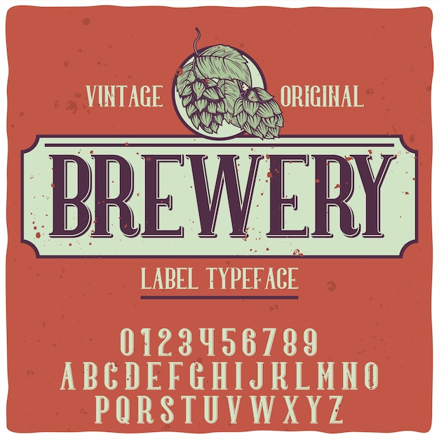 Free vector original label typeface named 