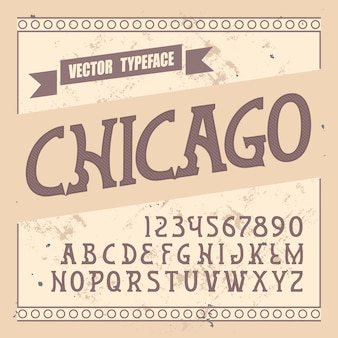 Оригинальный шрифт этикетки - «чикаго».