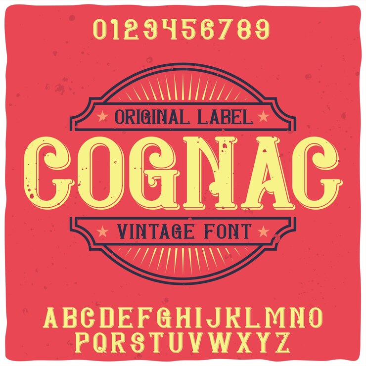 무료 Vector "cognac"이라는 원래 레이블 서체.