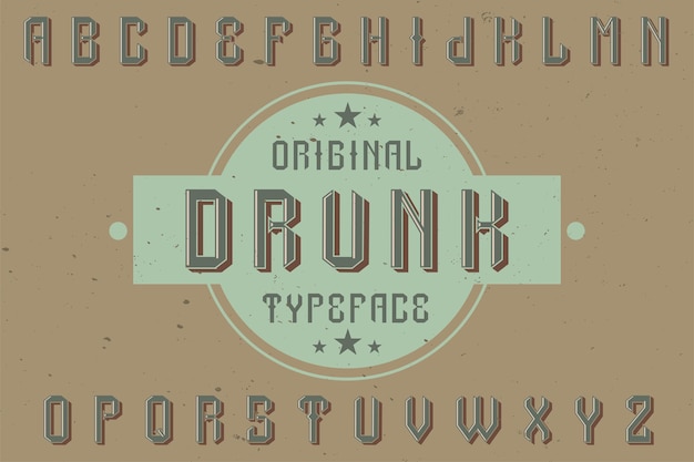 Free vector original label typeface named '