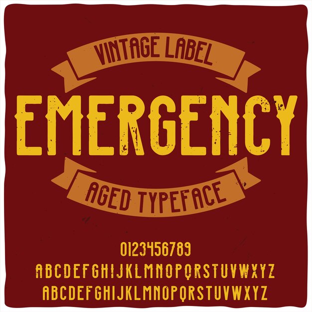 Free vector original label typeface named 