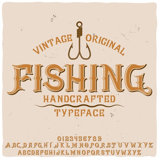 Original label typeface named "Fishing"