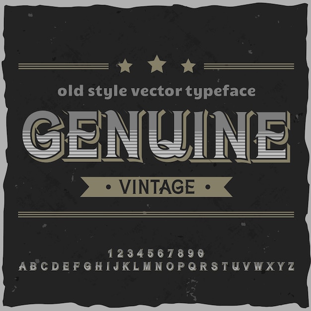 Free vector original label typeface named 