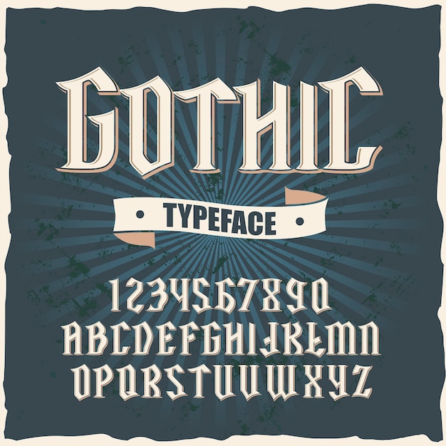 Free vector original label typeface named 