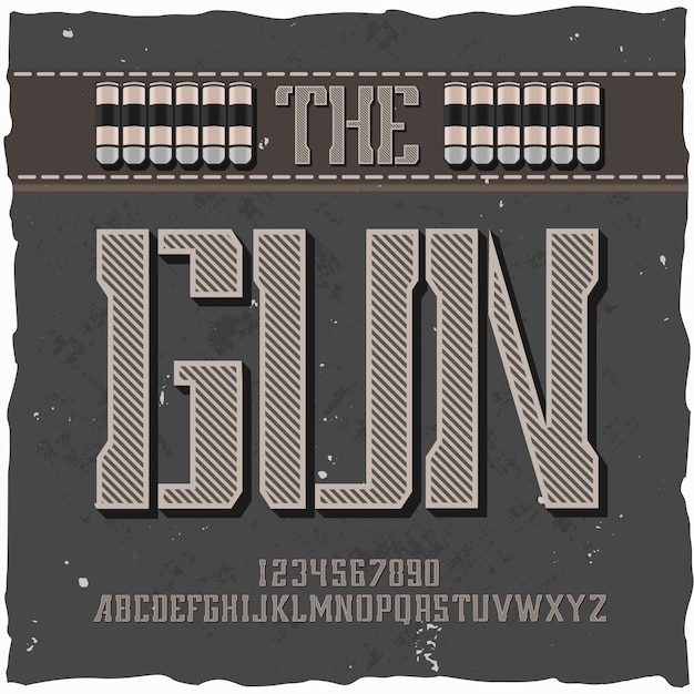 "The Gun"이라는 원래 라벨 서체.