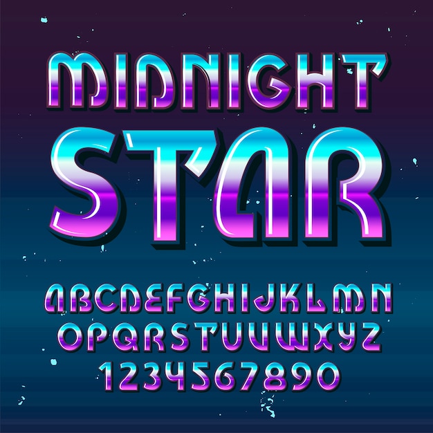 "Midnight Star"라는 원래 레이블 서체.