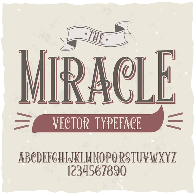 "Miracle"이라는 원래 레이블 서체.