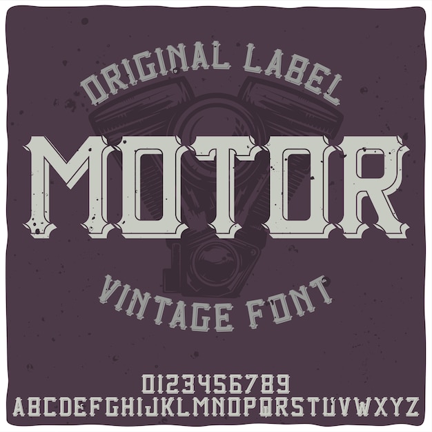 Free vector original label typeface named 