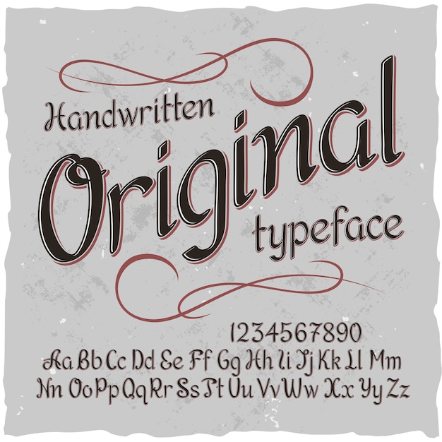 Original label typeface named 